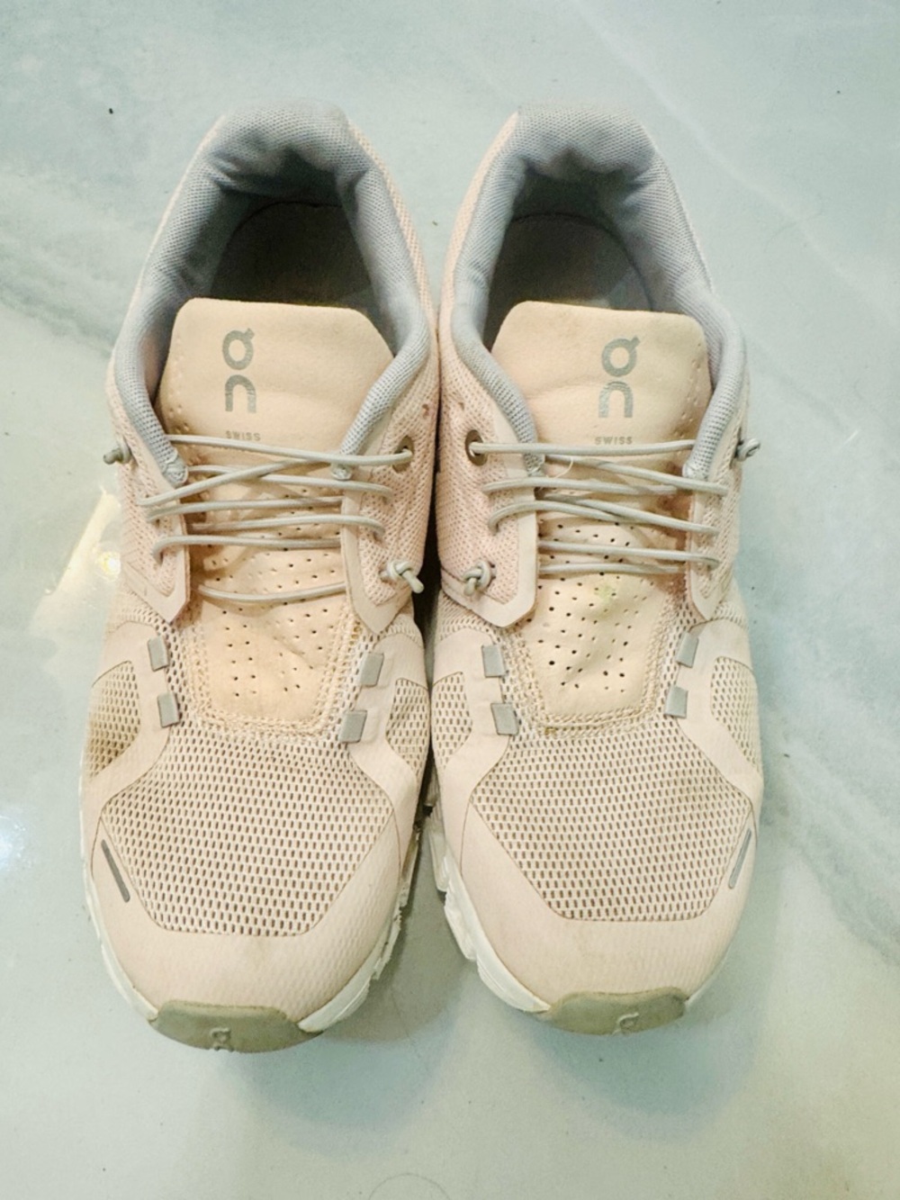 On Running Women's Sneakers in Light Pink and Gray